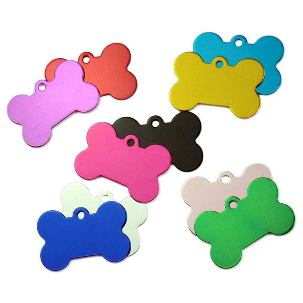 Standard Pet Tag - Aluminium Bone Shape Pet ID Tag - Name On - Lets Get ...