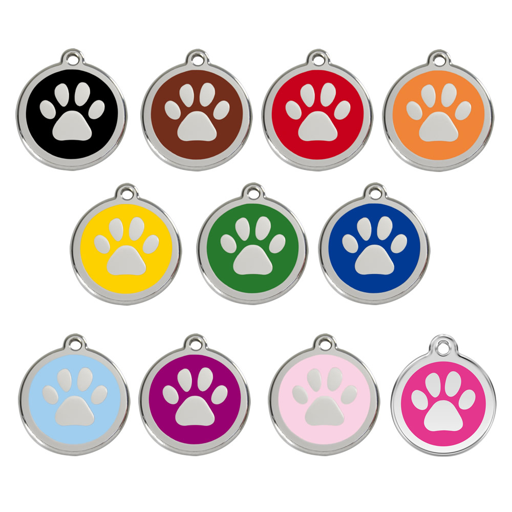 Premium Pet Tag Paw Print Pet ID Tag Name On Lets Get Personal 