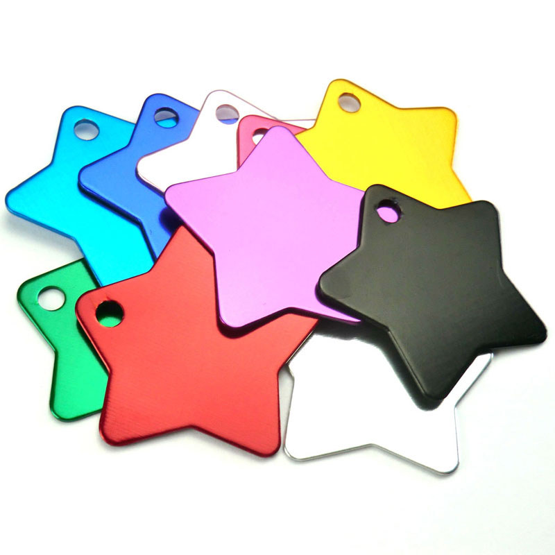 Standard Pet Tag - Aluminium Star Shape Pet ID Tag - Name On - Lets Get ...