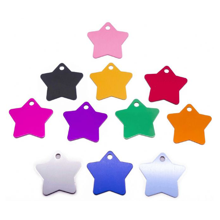 Standard Pet Tag - Aluminium Star Shape Pet ID Tag - Name On - Lets Get ...