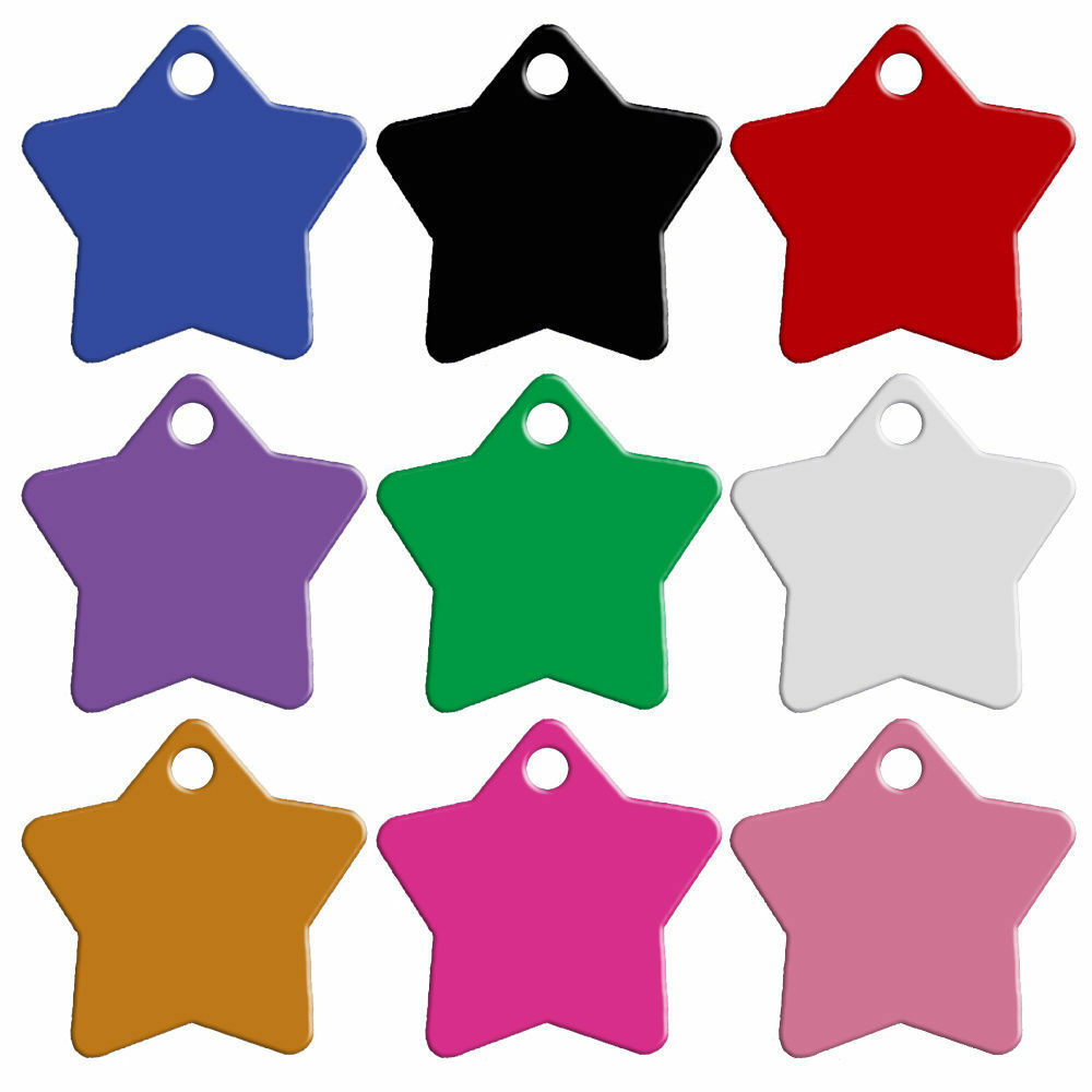 Standard Pet Tag - Aluminium Star Shape Pet ID Tag - Name On - Lets Get ...